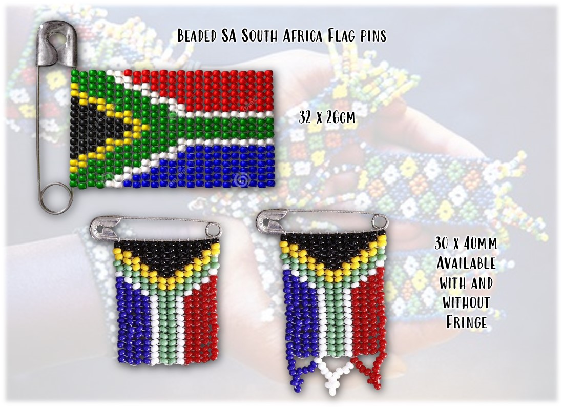 Beaded South Africa Flag Lapel Pins Flags