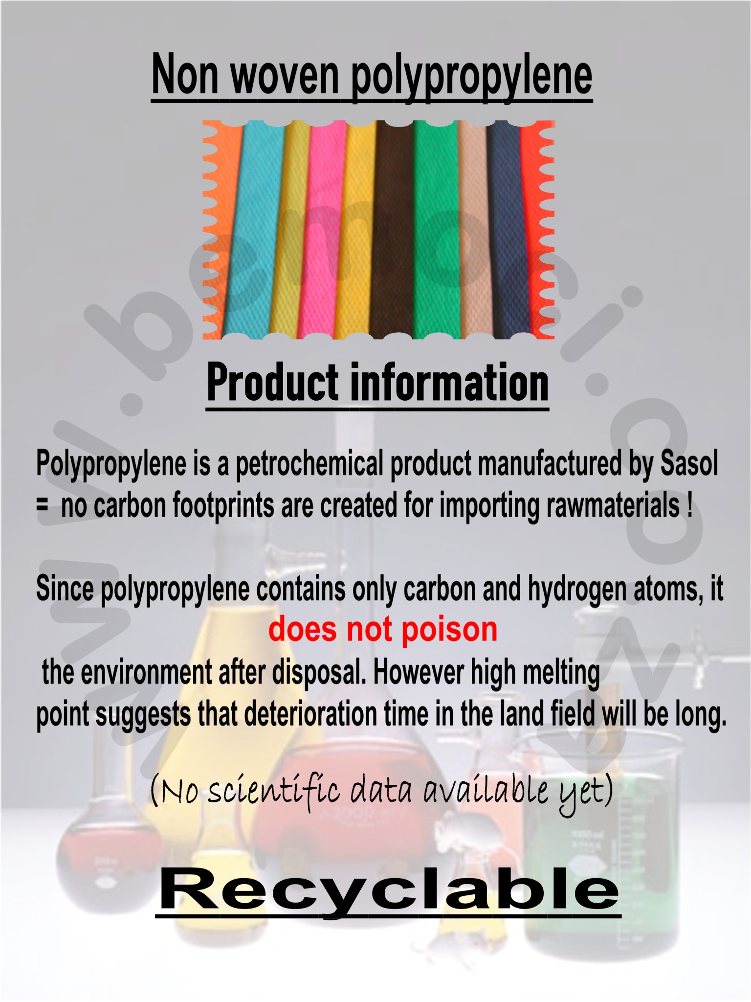 Non-Woven Bags, Product Information.