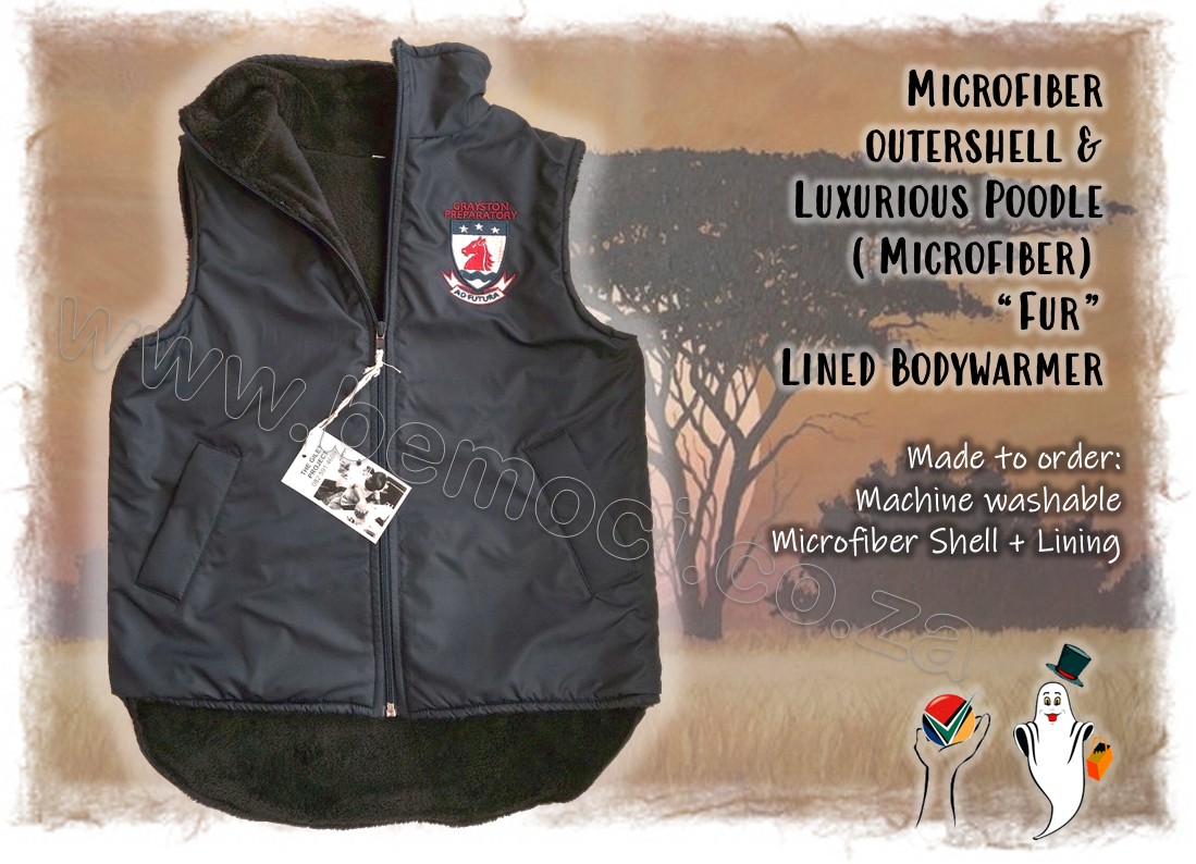 Bodywarmer with Microfiber fur lining