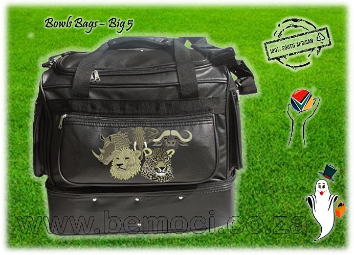 Customized an personalized Bowls Lawn Bowling Bags African Big 5 Embroidered