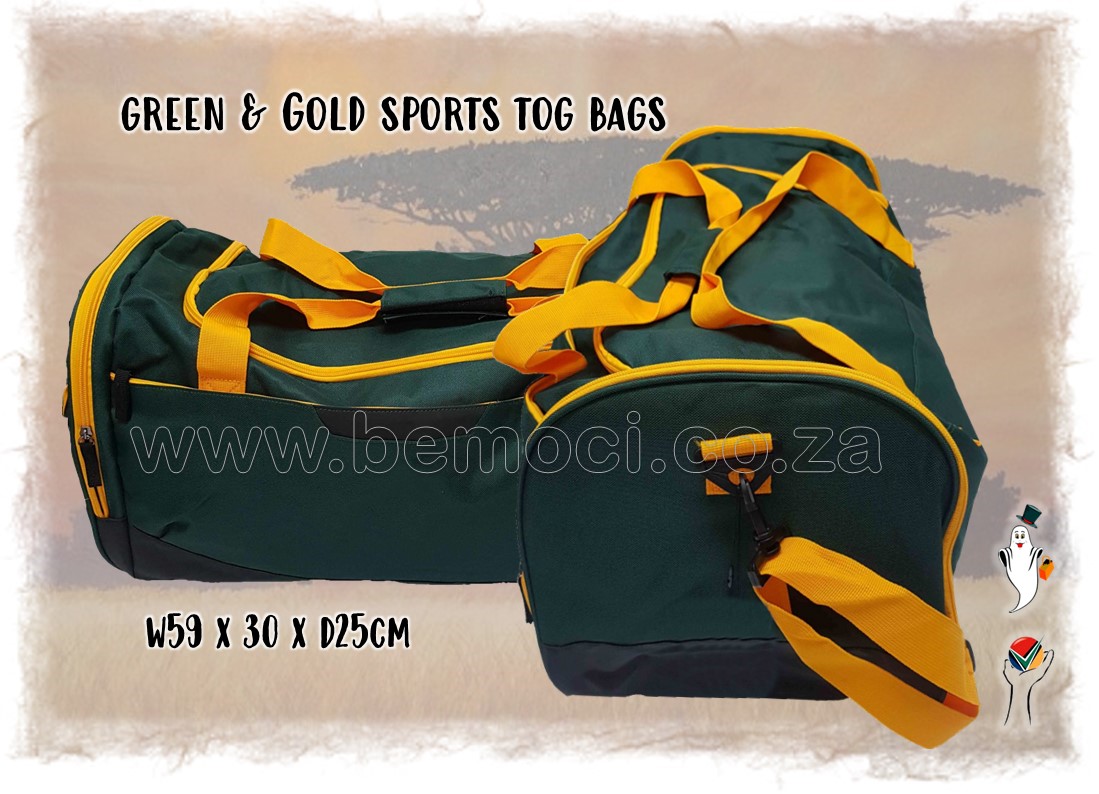 Green and Gold Sports Tog Bag, occasionally available ex stock