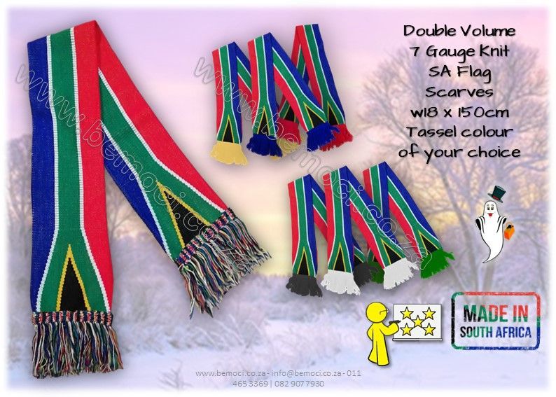 South African Flag Knitted Scarves