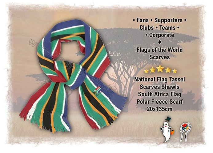 South African Flag Striped Fan Supporter Scarves