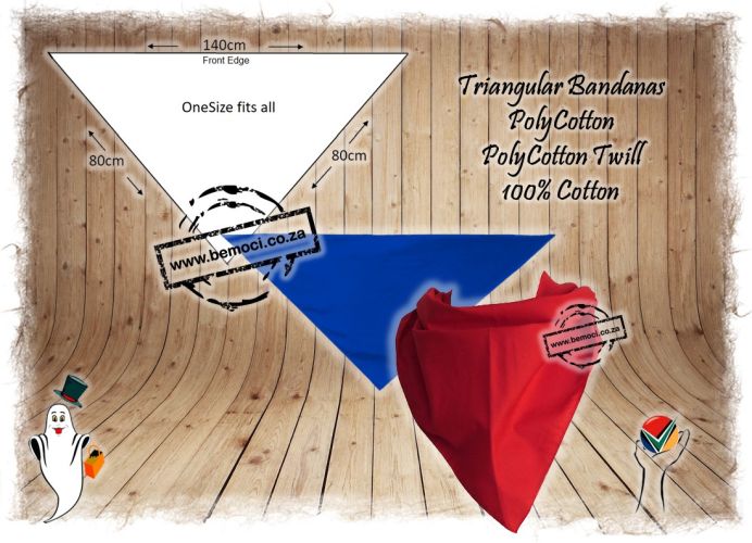 Triangular Bandanas 100% Cotton, 140 x 80cm