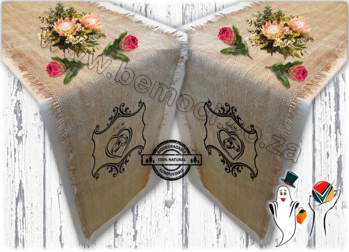 Hessian Jute Burlap Table Runner, Wedding Party Special Occasion Customized Personalized Rustic Table Runners