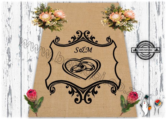 Hessian Jute Burlap Table Runners, Monogrammed Customized Personalized Printed or Embroidered