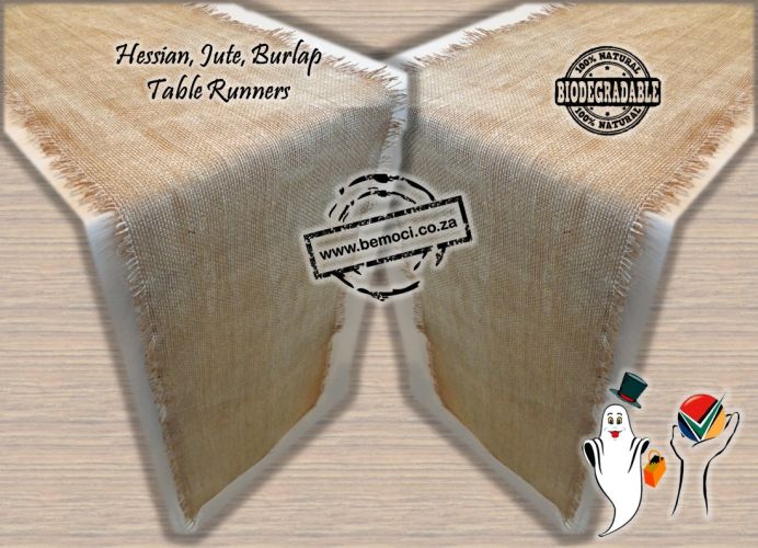 Hessian Jute Burlap Table Runners, Natural