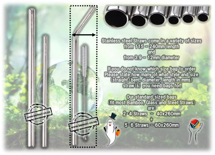 Drinking Straws, Stainless Steel, Dimensions