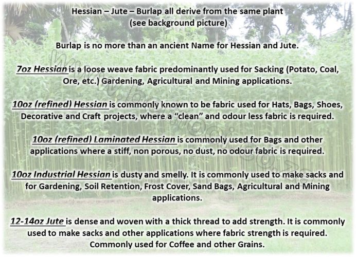Hessian Jute Burlap Uses & Applications, 7oz, 10oz, 12oz, 14oz, 16oz
