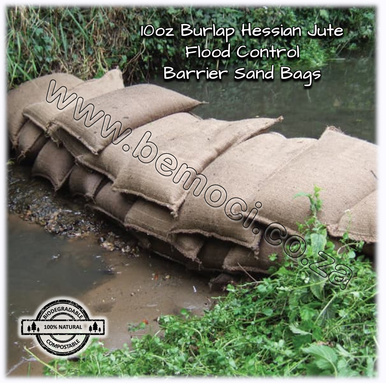 Hessian Burlap Jute 50kg Sand Bags/Sacks, Flood Control, Barrier Sand Bags