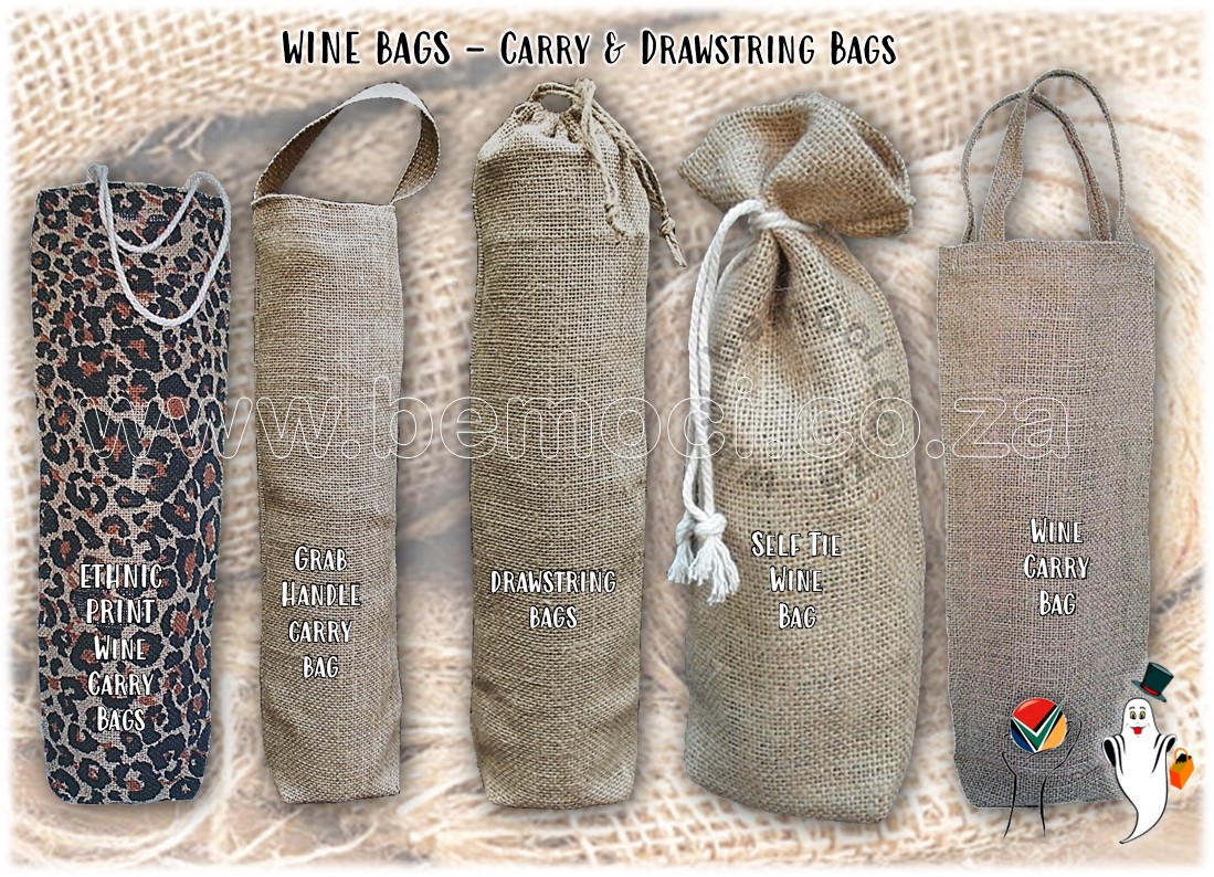 Hessian Jute Burlap Wine Bags, Carry Drawstring Bags, Wine Gift Bags