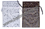 Organza Bags Drawstring Gift Bags, Star Glitter.