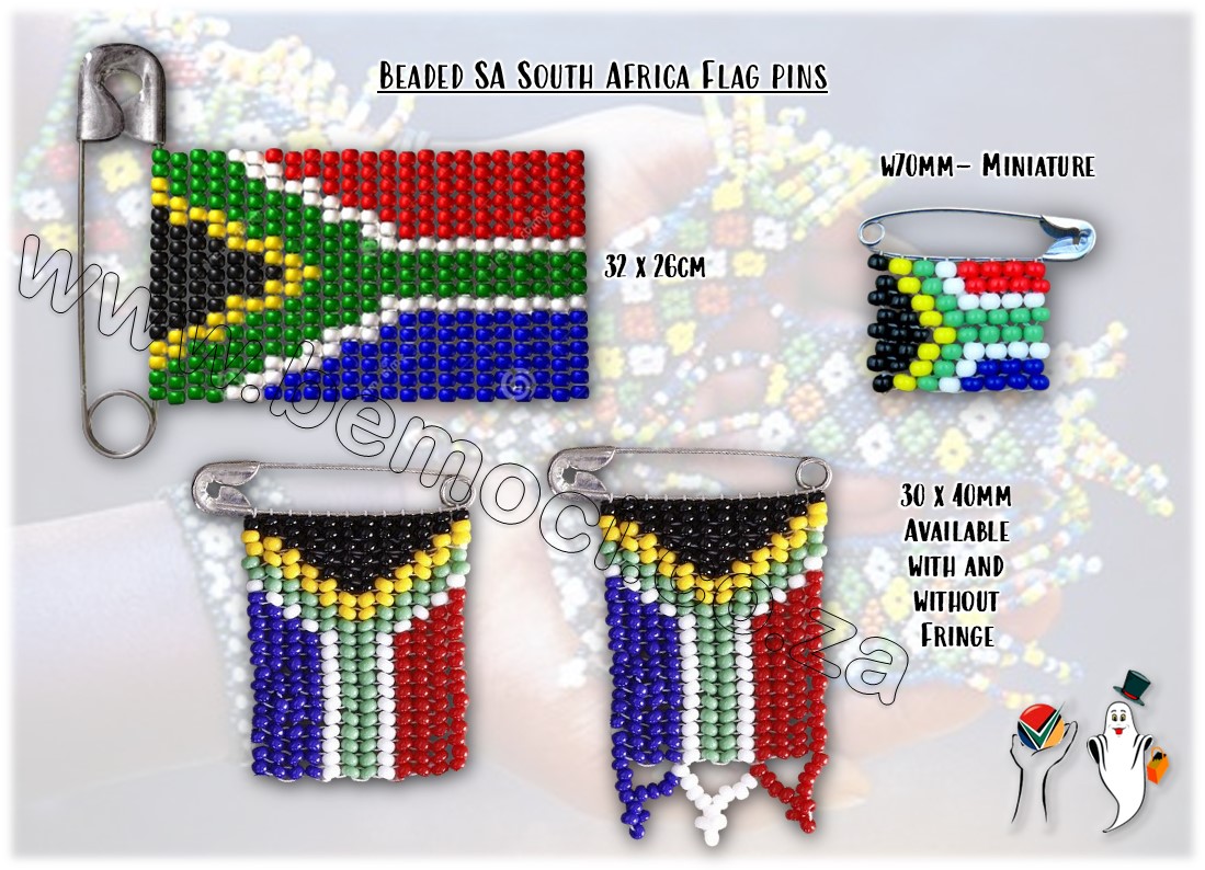 Beaded South African Flag Lapel Pins