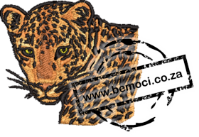 Leopard Head Africa Big 5 Embroidered. Leopard Head Africa Big 5 Embroidered.