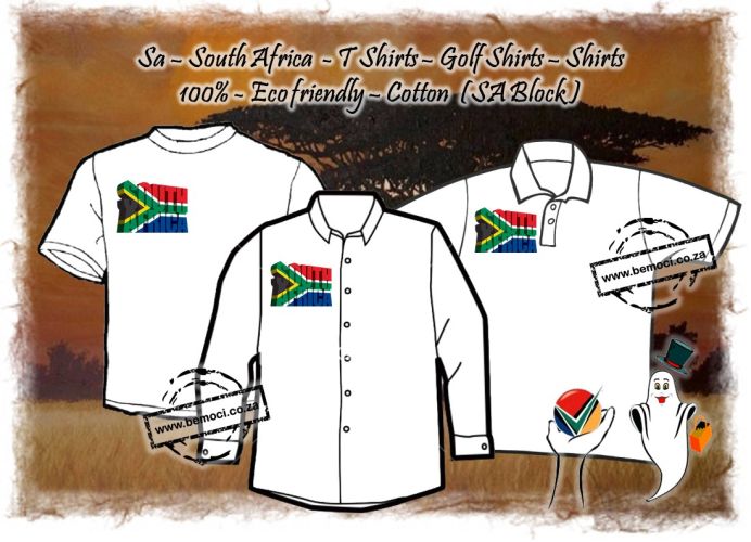South African Flag, Heritage Day, T-Shirts Golf-Shirts Shirts, printed with 3D SA Flag