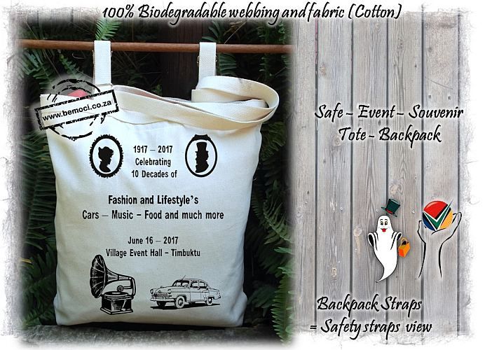Anti-Theft Tote Bags Backpacks custom printed Cotton Canvas