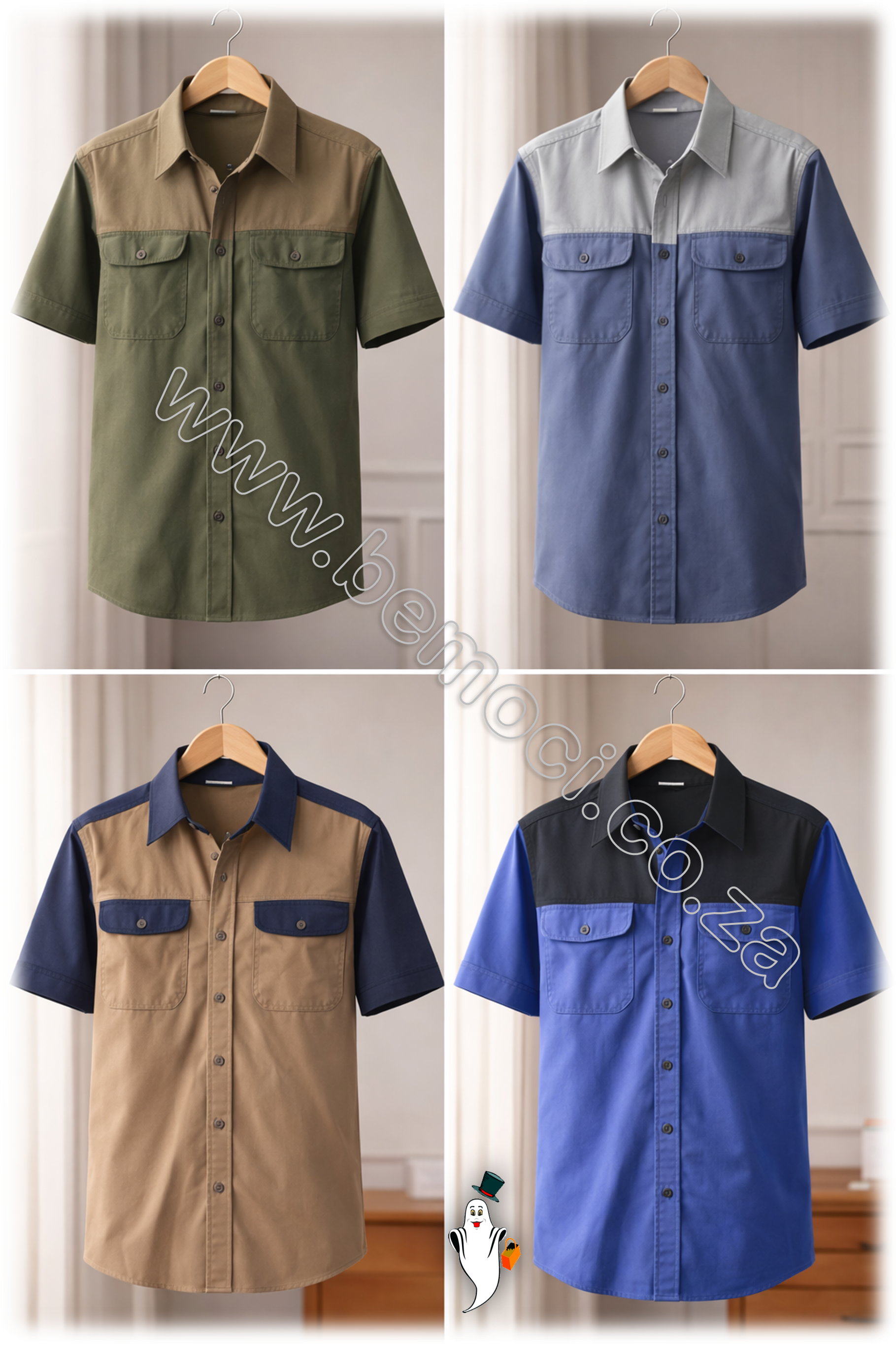 2 Tone Bush Shirts 100% Cotton