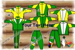 Green Gold White SA Flag Tracksuit Designs 4-7.