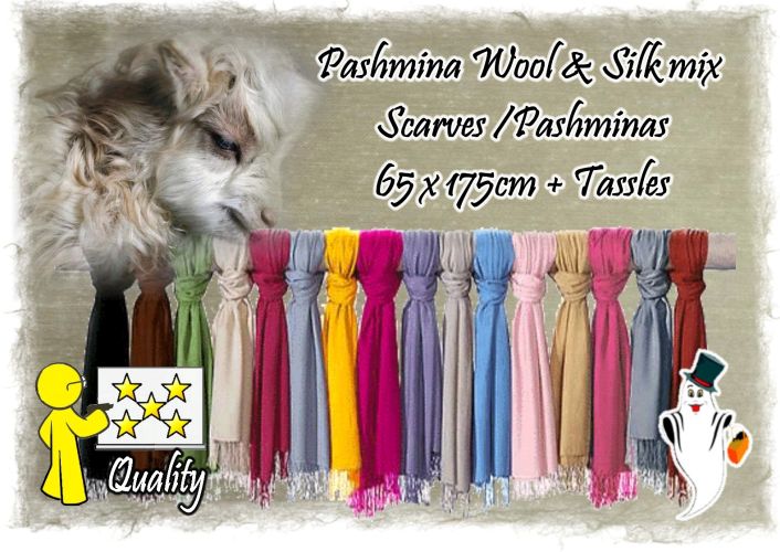 Pashminas Plain and Custom Colours Custom Printed